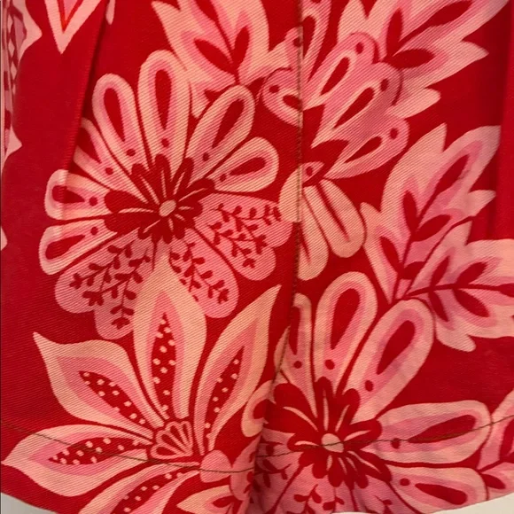 FARM RIO Floral Red Women's Shorts size 33 with detachable belt! Side Pockets - Picture 7 of 7
